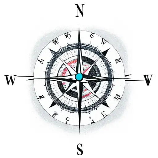compass with footprint of a baby tattoo design idea