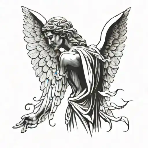 weeping angel tattoo design idea