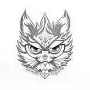 A dotwork tattoo featuring the iconic Studio Ghibli characters surrounded by elements from the anime world tattoo design idea