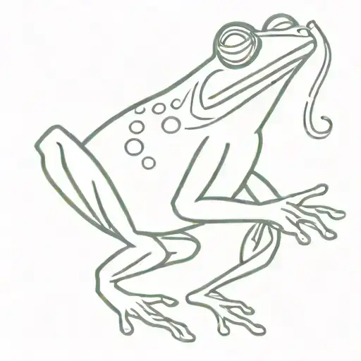 Frog smoking cigarettes tattoo design idea