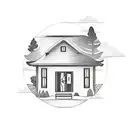 A tattoo of a cozy home with a soccer field in the backyard, symbolizing the client's love for both home life and soccer tattoo design idea