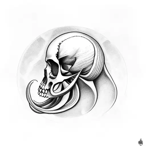 Squid with a skull instead of a head. tattoo design idea