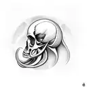 Squid with a skull instead of a head. tattoo design idea