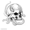 Squid with a skull instead of a head. tattoo design idea