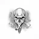 Squid with a skull instead of a head. tattoo design idea