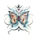 pinup evil butterfly  tattoo design idea