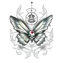 pinup evil butterfly  tattoo design idea