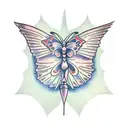 pinup evil butterfly  tattoo design idea