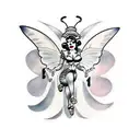 pinup evil butterfly  tattoo design idea