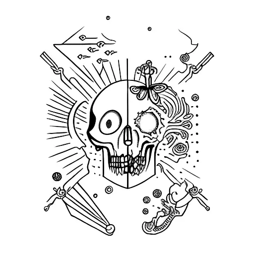 creation of adam with memento vivere and memento mori tattoo design idea