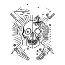 creation of adam with memento vivere and memento mori tattoo design idea