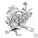 creation of adam with memento vivere and memento mori tattoo design idea