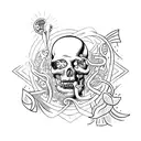 creation of adam with memento vivere and memento mori tattoo design idea