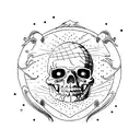 creation of adam with memento vivere and memento mori tattoo design idea