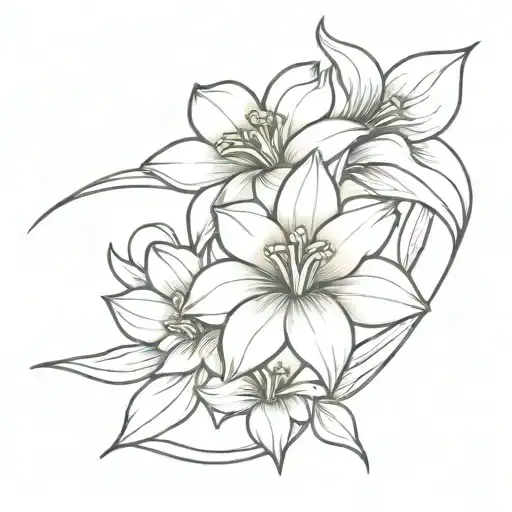 breast cancer ribbon and daffodil flowers tattoo design idea