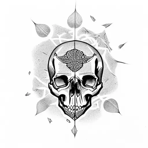skulls and thorns tattoo design idea