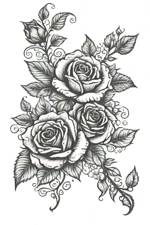 henna and roses  tattoo design idea
