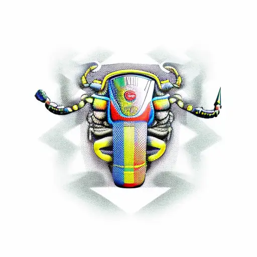 a car with a Scorpio and the number 13  tattoo design idea