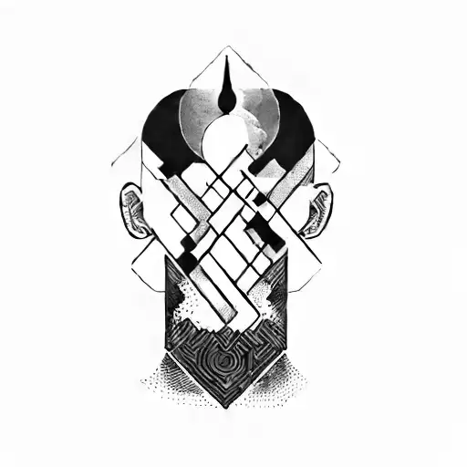 a man in a meditative pose tattoo design idea