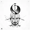 a man in a meditative pose tattoo design idea