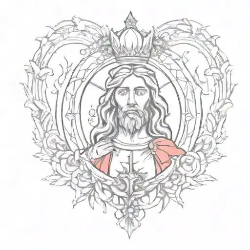 sacred heart of Jesus tattoo design idea