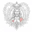 sacred heart of Jesus tattoo design idea