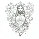sacred heart of Jesus tattoo design idea