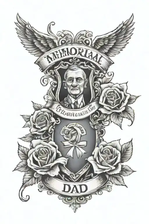 memorial for dad tattoo design idea