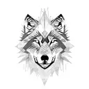 wolf, lion, mountain tattoo design idea