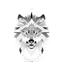 wolf, lion, mountain tattoo design idea