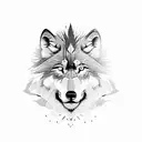 wolf, lion, mountain tattoo design idea