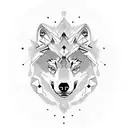 wolf, lion, mountain tattoo design idea