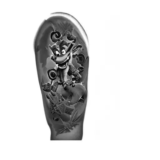Crash bandicoot spyro the dragon tattoo design idea