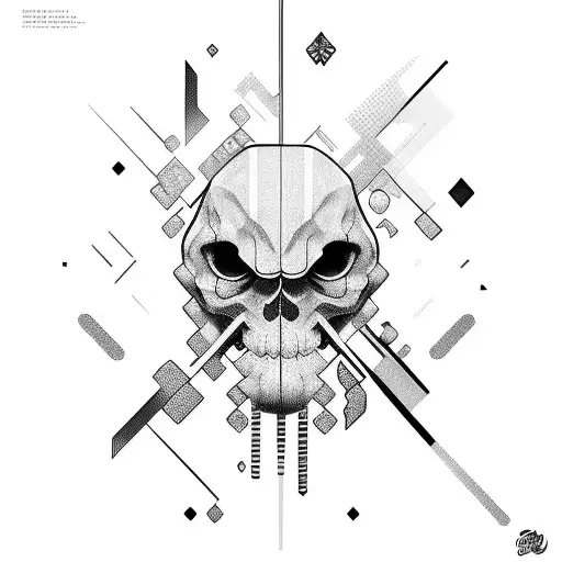 glitch st patrick tattoo design idea