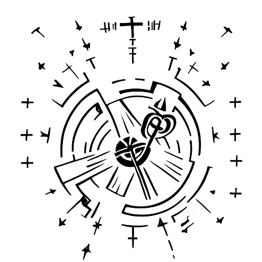 John 11:35 with a cross tattoo design idea