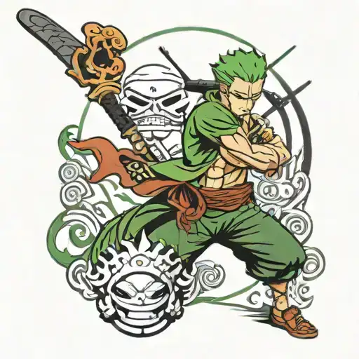 roronoa zoro one piece tattoo design idea
