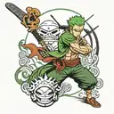 roronoa zoro one piece tattoo design idea