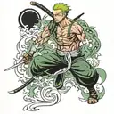 roronoa zoro one piece tattoo design idea