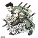roronoa zoro one piece tattoo design idea