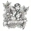 family forever & always tattoo design idea