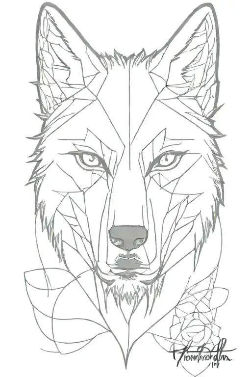 wolf with mask split tattoo design idea