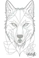 wolf with mask split tattoo design idea
