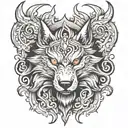 wolf dragon tattoo design idea