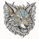 wolf dragon tattoo design idea