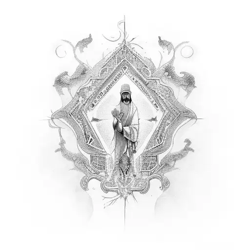 Intricate design incorporating biblical verses tattoo design idea