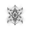 stylized thorns with silver lily tattoo design idea