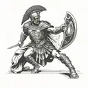 Roman warrior full body tattoo design idea