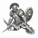 Roman warrior full body tattoo design idea