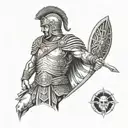 Roman warrior full body tattoo design idea