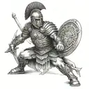 Roman warrior full body tattoo design idea